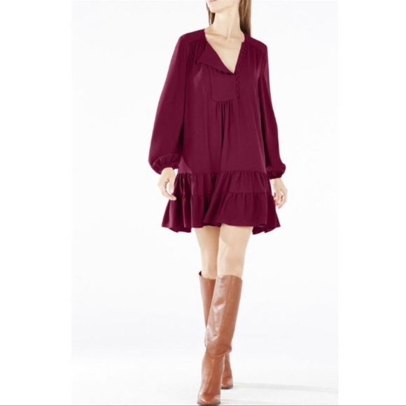 BCBG MaxAzria 'Juli' Ruffled Peasant Dress - Picture 1 of 7